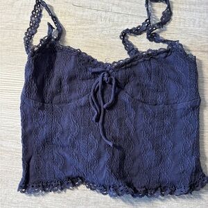 Edikted Navy Lace Tank Top